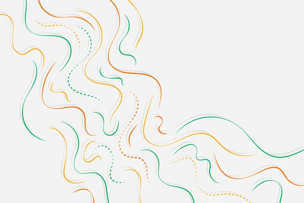 Minimalist Dynamic Orange Green Liquid Gradient Lines Illustration White Background — Stock Vector
