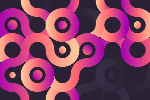 Structure Cercle Vibrant Chevauchant Avec Des Points Sur Fond Noir — Image vectorielle