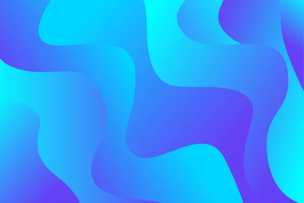 Абстрактний Яскраво Синій Фіолетовий Рідкий Градієнт Шаруватих Хвилястих Форм Фону — стоковий вектор