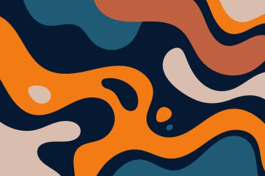 Soyut psikedelik sıvı lekeler ve geçmişe dönük lekeler. Renkli sıvı su arka plan tasarımı serpiştirir