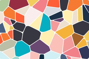 Soyut renkli Voronoi diyagramı. Çok renkli düzensiz geometrik şekiller