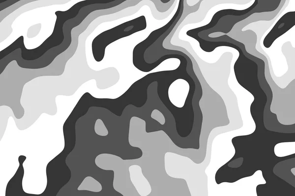Abstrakter Fluidvektorhintergrund Graue Schwarze Und Weiße Camo Textur Das Minimale — Stockvektor