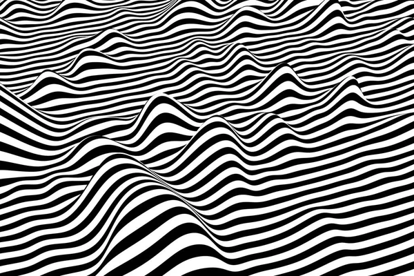 stock vector Liquid wavy stripes background. Abstract fluid texture. Black and white smooth curve lines texture. Stylish fashion pattern design