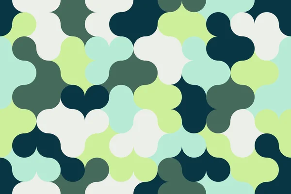 Patrón Geométrico Sin Costura Abstracto Círculo Mosaico Colores Verdes Oliva — Vector de stock