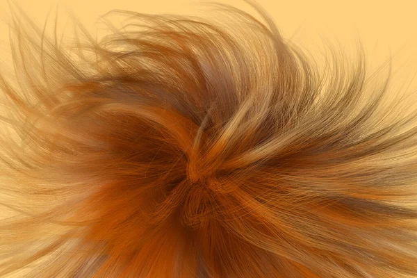 金黄色的红色发质 趋势抽象头发3D图解背景 — 图库照片