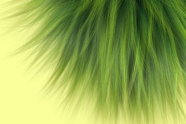 绿色光滑的头发质感 时髦的发型背景元素 摘要说明3D — 图库照片