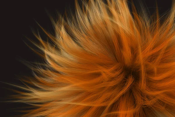 黒の背景に赤い髪の質感 カーリーヘアイラスト 3Dレンダリング — ストック写真