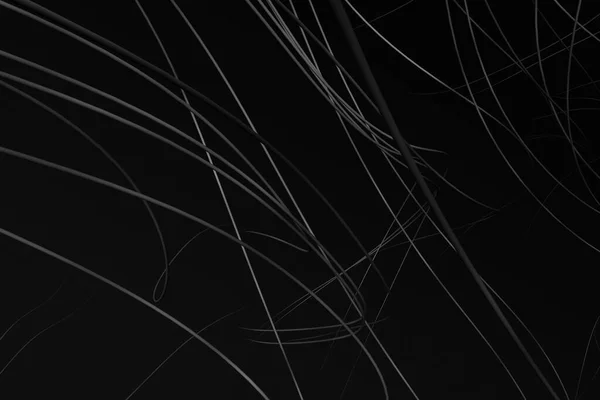 Schwarzes Computerkabel Isoliert Auf Dunklem Hintergrund Bewegungsvolumen Realistische Elektrische Drähte — Stockfoto