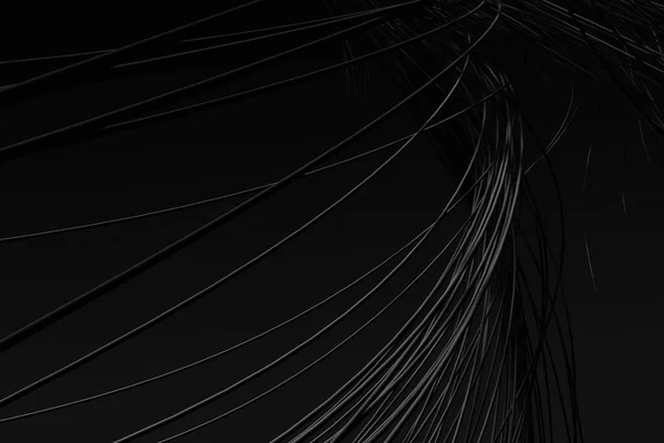 Abstrakte Verdrillte Drähte Illustration Auf Schwarzem Hintergrund Elegante Volumenlinien Technologie — Stockfoto