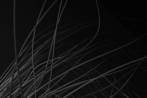 Абстрактные Черные Объемные Линии Иллюстрация Подложка Проволоки Техническом Стиле — стоковое фото