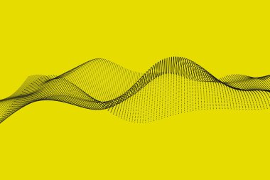 Pürüzsüz akışkan parçacıklar. Teknoloji ve fütüristik stilde soyut 3B görüntüleme