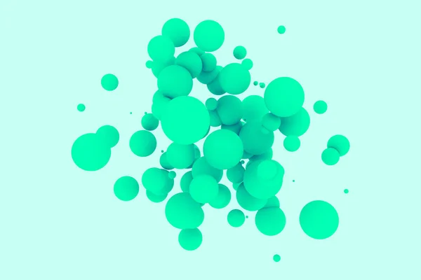 緑の球の装飾的な背景 3Dレンダリング抽象的なテクスチャ スプレーされた影のイラストのボール — ストック写真