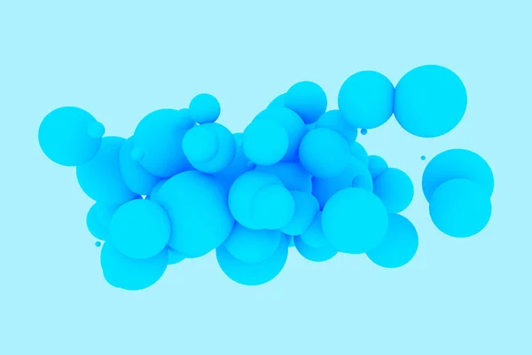 3Dブルーの不規則なボールイラスト 抽象装飾デザインの背景コンセプト — ストック写真