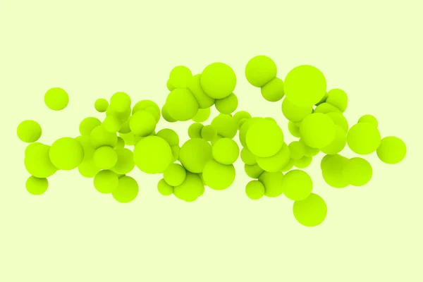 流れの3Dイラストでダイナミックな動き丸みを帯びた空気の形 光の緑の円のオブジェクト 生き生きとしたダイナミックな球面 — ストック写真