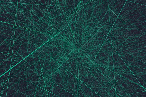 随机绿色几何线未来主义纹理 摘要技术背景3D说明 — 图库照片