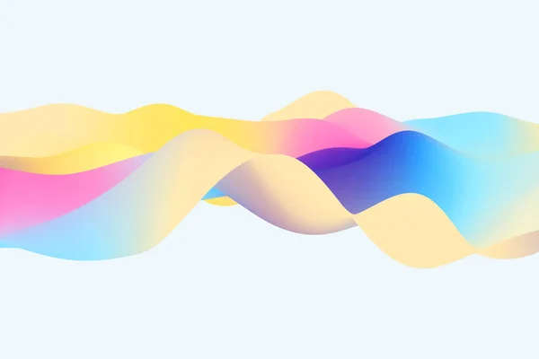 虹色のグラデーション波の背景 概要液体波状表面3Dレンダリング — ストック写真