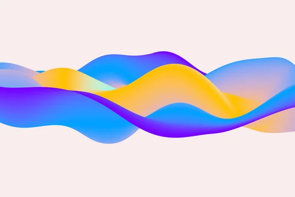 アブストラクト動的ツイスト波背景 トレンドネオングラデーション波面3Dイラスト — ストック写真
