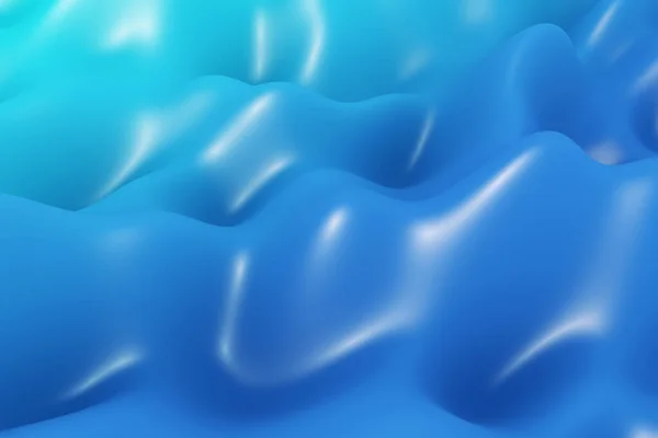 Navy blue digital background. Abstract dynamic folds 3d illustration. Fluidly soft wave wallpaper