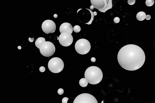 Bolas Irregulares Blanco Negro Ilustración Concepto Fondo Diseño Decorativo Abstracto —  Fotos de Stock