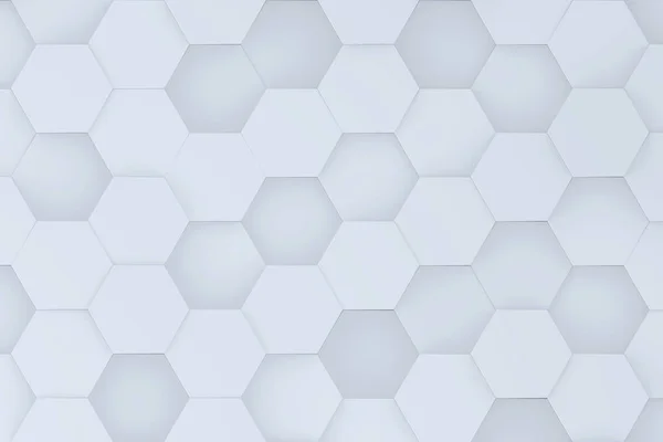 Abstract Wit Zeshoekige Wand Achtergrond Ontwerp Schoon Modern Rendering Visualisatie — Stockfoto