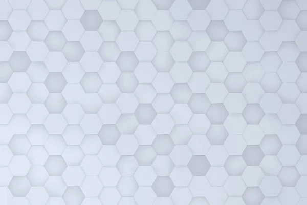 Abstract white hexagon background. Technology 3d illustration