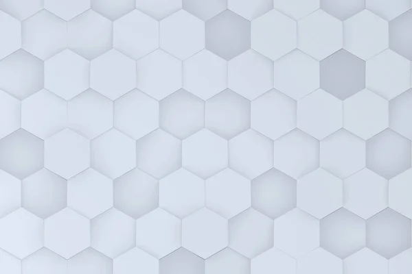 Abstract Wit Geometrisch Patroon Achtergrond Chaotische Zeshoekige Oppervlakte Polygonen Illustratie — Stockfoto