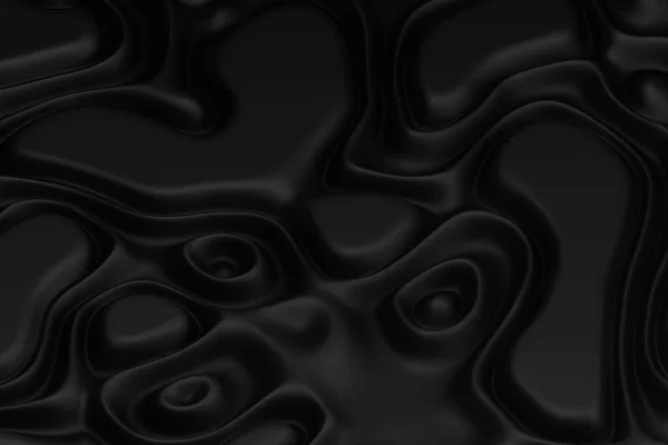 Black Wavy Folds Background Abstract Isometric Illustration — Stock Photo, Image