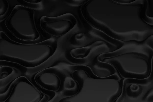Elegance Wave Fold Surface Abstract Smooth Flowing Black Background Digital — Stock Photo, Image