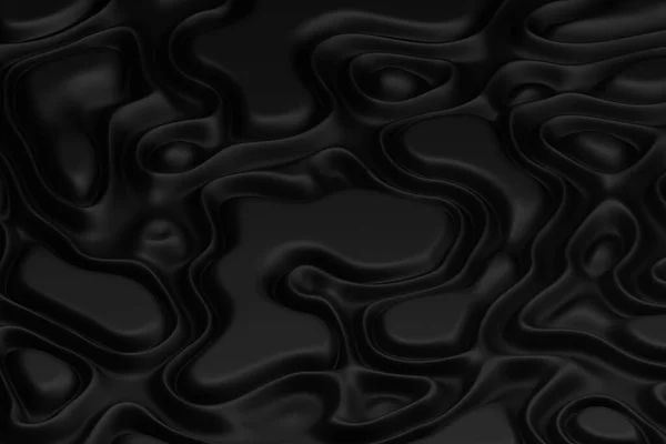 Abstract Rendering Wave Black Smooth Wavy Bands Background Surface — Stock Photo, Image