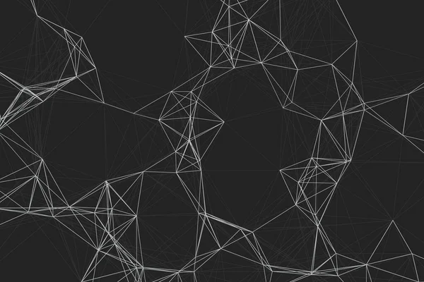 Trendige Abstrakte Minimalistische Geometrische Verbindungslinien Hintergrund Umriss Polygonale Illustration Kunst — Stockfoto