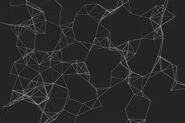 Abstract Polygon Mesh Achtergrond Geometrische Draadkader Verbinding Illustratie Wetenschap Technologie — Stockfoto