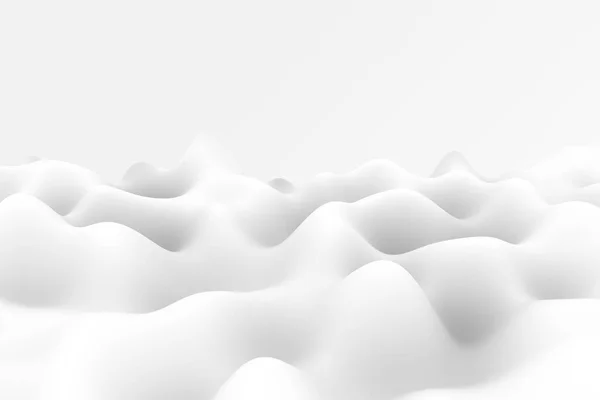 白色和灰色梯度波背景 优雅流畅的丝绸流动3D插图 — 图库照片