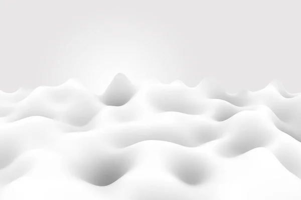 Minimalist elegant grey gradient wave on white background. Wavy silk flow 3d rendering