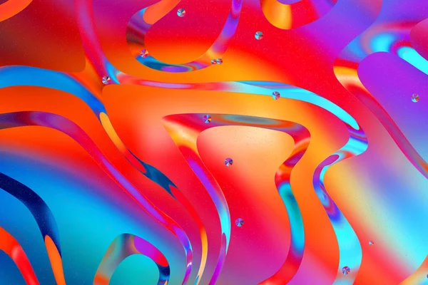 Trendiges Farbenfrohes Hintergrunddesign Mit Flüssigem Farbverlauf Mode Neonfarbene Oberfläche Dreidimensionale — Stockfoto
