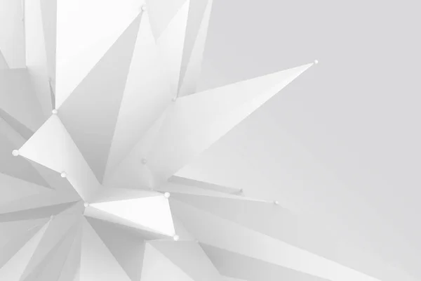 Φουτουριστική Παραγωγική Τέχνη Μινιμαλιστική Τρισδιάστατη Απεικόνιση Γεωμετρική Δομή Λευκή Ταπετσαρία — Φωτογραφία Αρχείου