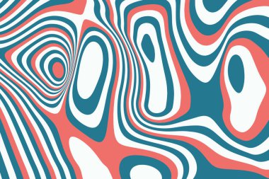 Moda düz sıvı dalga benekleri arka plan optik illüzyon konsepti retro tarzı