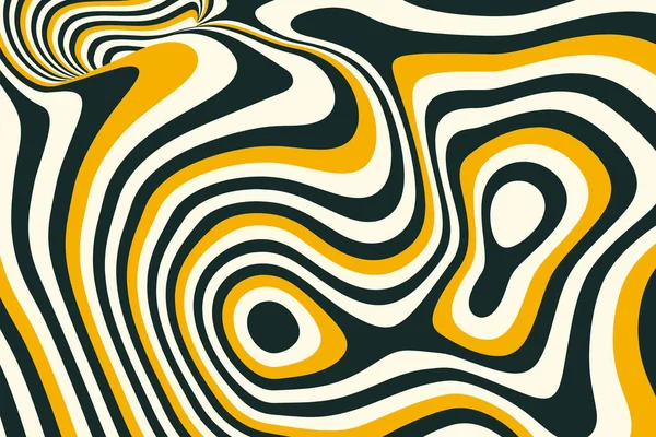 Ilustración Fondo Rayas Fluidas Marrón Amarillo Diseño Patrón Manchas Fluidas — Archivo Imágenes Vectoriales