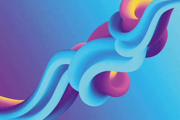 カラフルな未来的な液体勾配の背景 バイオレットと青の流体曲線の形状図 — ストックベクタ