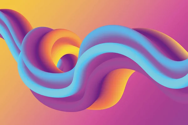 Pink Blue Liquid Gradient Background Dynamic Fluid Twisted Shape Illustration — Stock Vector