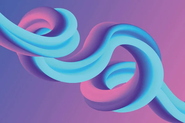 Abstract Neon Fluid Gradient Composition Iridescent Liquid Shape Illustration Violet — Stock Vector
