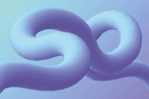 概要ネオン流体勾配組成 毛むくじゃらの形のイラスト 曲線状のふわふわした形状の背景 — ストックベクタ