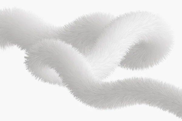 Abstrait Fond Objet Poilu Blanc Illustration Forme Courbe Moelleuse Tendance — Image vectorielle