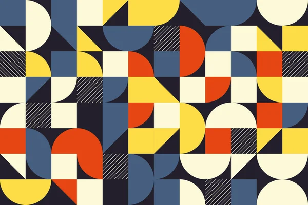 Abstract Random Mosaic Geometric Shapes Vector Seamless Pattern Vintage Flat — Stock Vector