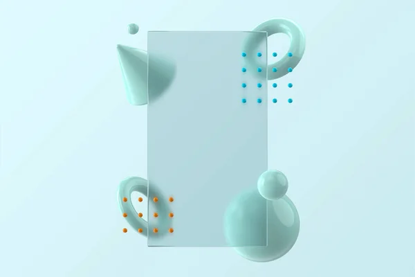 Üveg Morfium Trendi Illusztráció Design Alkalmazás Leszállás Geometriai Háttér Gömbök — Stock Fotó