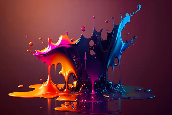 Stilvoll Bemalte Illustration Design Mit Farbverlauf Flüssigkeit Spritzt Abstrakter Dynamischer — Stockfoto
