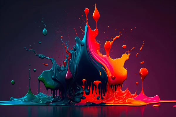 Lumineux Coloré Liquide Dégradé Dynamique Éclaboussure Conception Fond Illustration Fluide — Photo