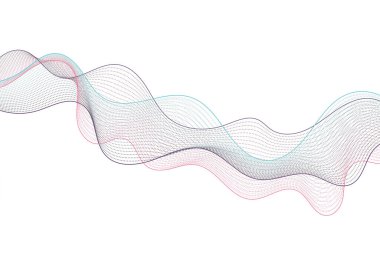 Soyut bilim ve teknoloji duvar kağıdı dokusunu noktaladı. Beyaz arkaplanda kontür çizgileri olan kademeli parçacık dalgalı ağ