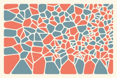 Renkli geometrik şekil çerçeve çizimi. Voronoi diyagram şablonu soyut arkaplan tasarımını engelliyor