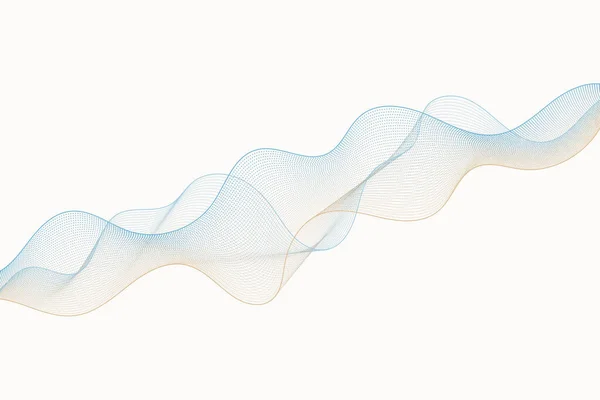アブストラクトパステル滑らかな勾配粒子波背景 輪郭線と技術未来点線の流れ — ストックベクタ
