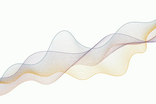 Big Data Illustration Dynamic Futuristic Gradient Particle Wave Light Blue — Stock Vector